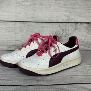 Puma GV Special Girl's White & Pink Low Top Sneakers Sz 2.5